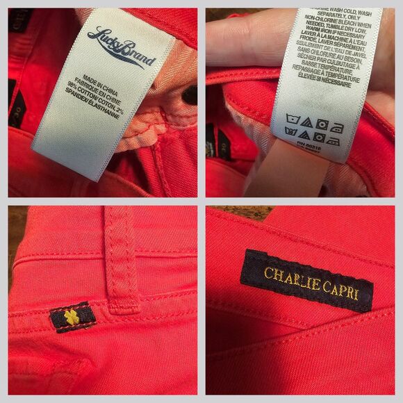 Lucky Brand Women's Charlie Capri Red Jeans Size 10/30 - Picture 10 of 13
